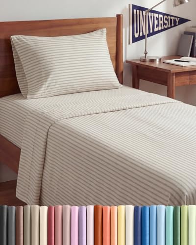 Twin XL 3 Piece Sheet Set (44 - Beige Stripes 2 / Twin XL)