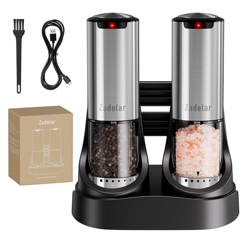 Electric Rechargeable Salt and Pepper Grinder Set (3.2123 Fl Oz)