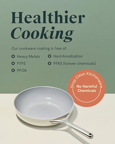 Ceramic Non Stick Fry Pan Set with Glass Lids (2x 10.5 IN & 1x 8 IN / White)