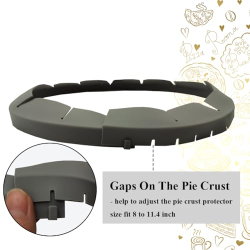 Adjustable Pie Crust Shields (Deep Grey)
