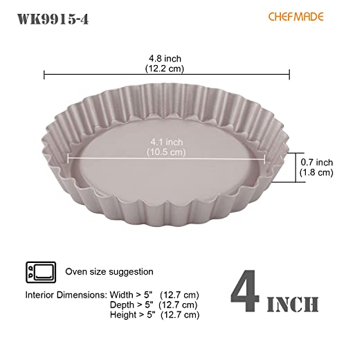 Mini Round Tart Pan Set (4 Inch 4Pcs)