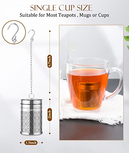 1 Pack 304 Steel Tea Infuser Fine Mesh Diamond with Long Chain (Small-Diamond / 1 Pack)