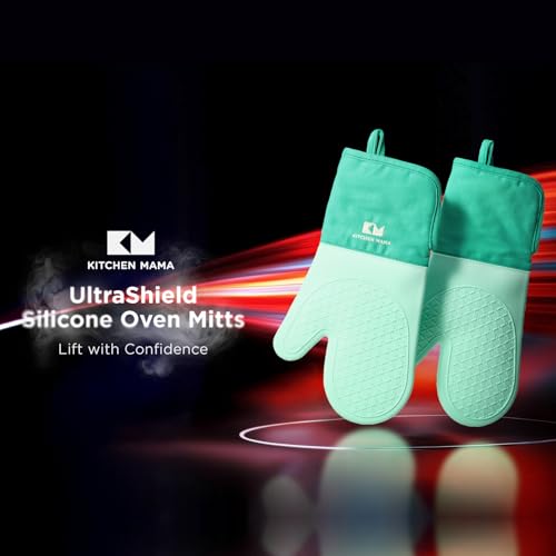 UltraShield Silicone Oven Mitts (Teal / Standard)