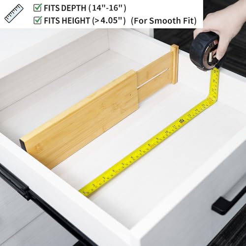 Bamboo Drawer Organizer (Natural / 4"H, Small)