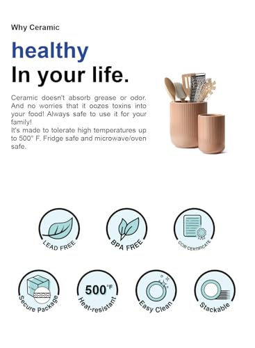Utensil Holder for Kitchen Counter (Dusty Coral)