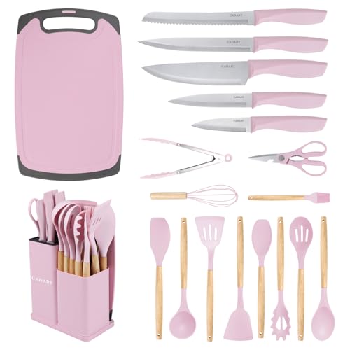 19 PCS Pink Kitchen Cooking Utensils Set Kitchen Tools Set (Pink)