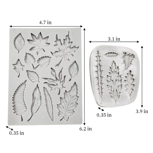 2PCS Leaf Silicone Molds (2pc leaf)