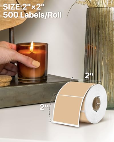2"x2" Brown Square Thermal Labels