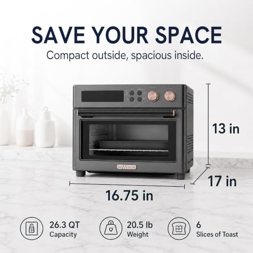 Infrared Heating 26.3 QT Air Fryer Toaster Oven (Black Matte)