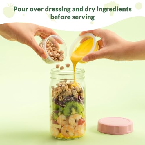 4 Pack Glass Salad Jars with Lids Meal Prep