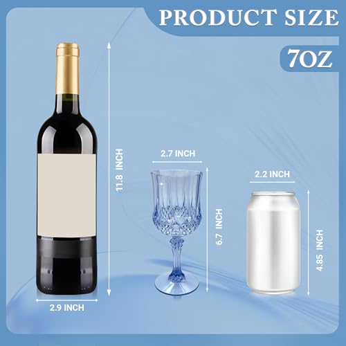 100Pack Plastic Wine Glasses (Blue)