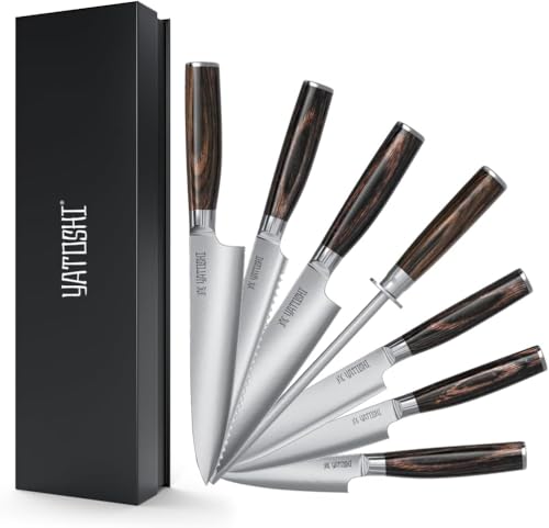 Yatoshi Kitchen Knife Set (Dark Brown / 7-Piece)