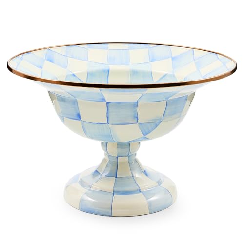 Enamel Compote (Large / Sky Check)