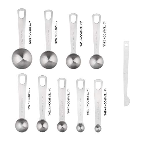 Measuring Cups Set (A: 8cups+9spoons / Siliver)