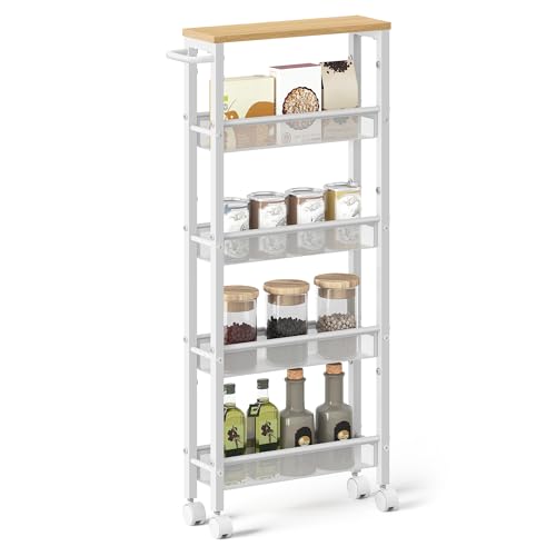 5 Tier Slim Rolling Storage cart with Wheels