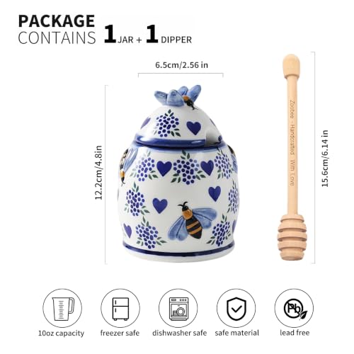 10oz Deep Love Handpainted Ceramic Honey Pot (Deep Love)