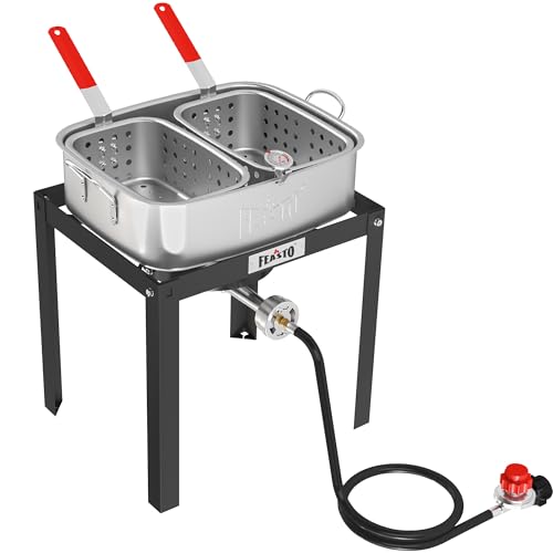 18 QT Propane Fish Fryer Pot and Baskets for Outdoor Cooking (18 QT)