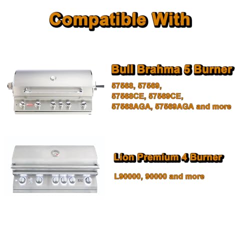 16517 Grill Grates Replacement Parts for Bull Grill Parts 5 Burner Brahma 30 Inch 57568 57569 57568CE 57569CE 57568AGA 57569AGA Lion Premuim L90000 40 Inch Stainless Steel Cooking Grate 5 Pcs (19.25'' x 37.5'' 5 Pcs Grill Grates)