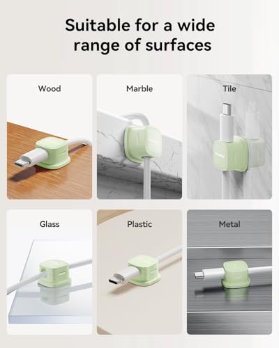 6‑Pack Magnetic 1s‑Lock Adhesive Cable Clips Cord Organizer