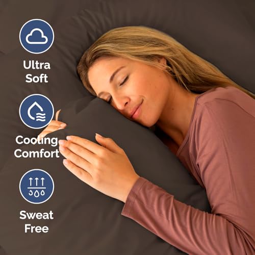 Short Queen Size 4 Piece Bed Sheet Set (09 - Brown / Short Queen)