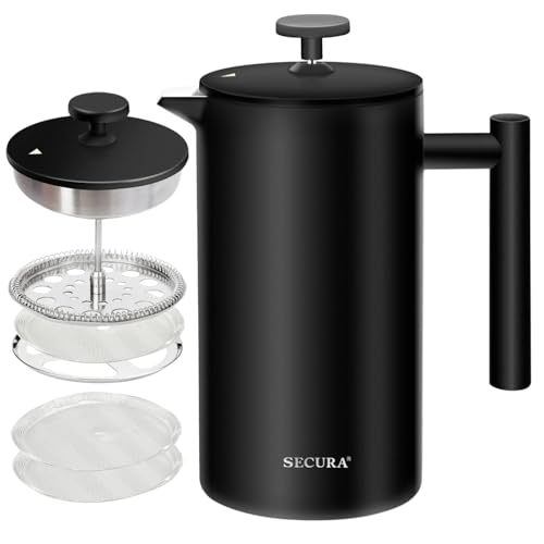 French Press Coffee Maker (Black / 34 oz)