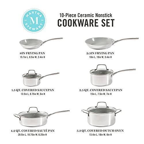 Delaroux 10 Piece Stainless Steel Pots and Pans Kitchen Cookware Set w