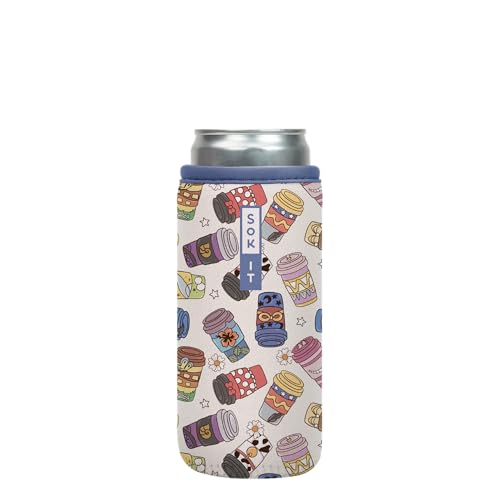 CanSok Sleeve for Beer & Soda Insulated Neoprene Cover (Happiest Cup / 12oz Slim Can Sleeve)