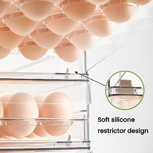 Egg Holder for Refrigerator (2Pack-Clear)