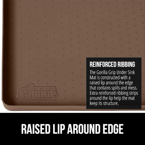 Waterproof Silicone Under Sink Mat (Coffee / 34"w X 22"l)