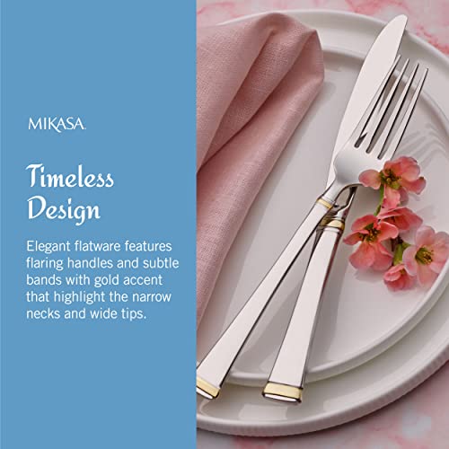 Harmony 65 Piece Flatware Set for 12 (65 Piece Set / Harmony Gold Accent)