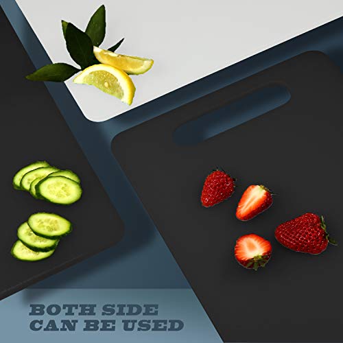 Plastic Utility Cutting Board with Handles (Black)