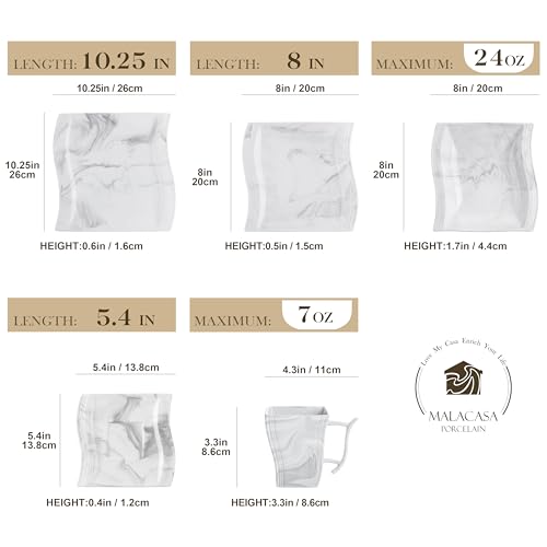 Plates and Bowls Sets (30 Piece(Service for 6) / Marble Grey)