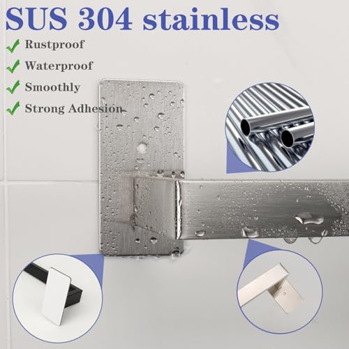 Bathroom Towel Bar Self Adhesive (Brushed Nickel / 12 IN)