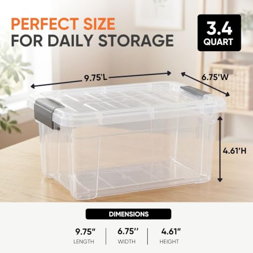Storage Bins with Lids (3.4 Quart)