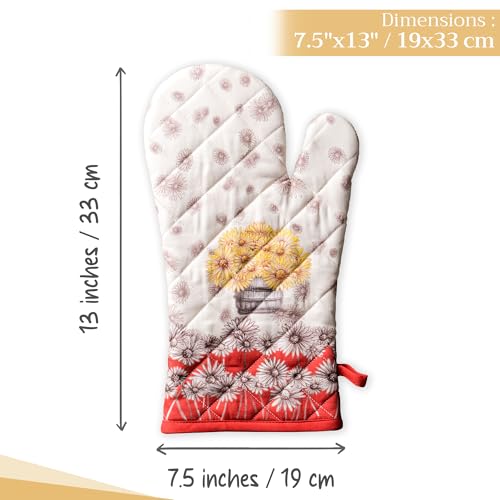 Maison d'Hermine Oven Gloves 100% Cotton Oven Mitt (109 - Bagatelle / 7.5" x 13" (Oven Mitt))