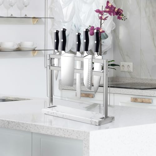 Magnetic Knife Block with Acrylic Shield (White / Acrylic Shield)