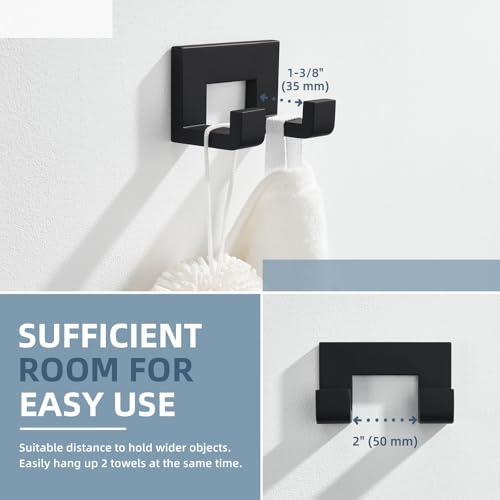 Double Towel Hook (Matte Black)