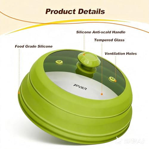 Microwave Splatter Cover (Green / 11.8inch)