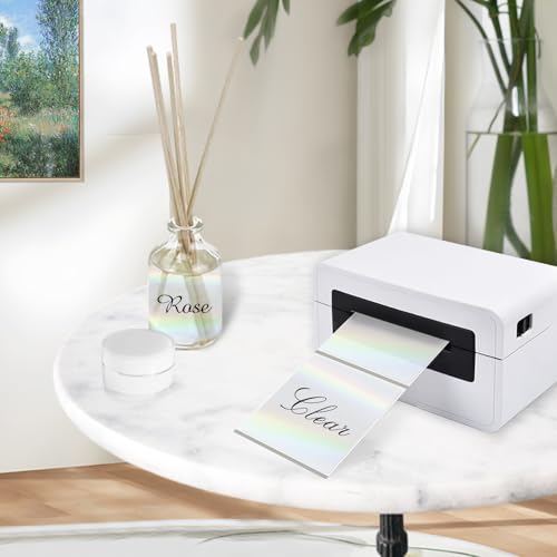 3 Inch Square Transparent Thermal Label Stickers (Holographic Transparent / square-3 inch)