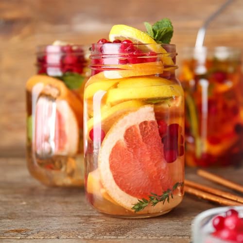 20 Pack 12 oz Clear Glass Mason Jars with Silver Metal Split Lids (12 oz - 20 Pack)