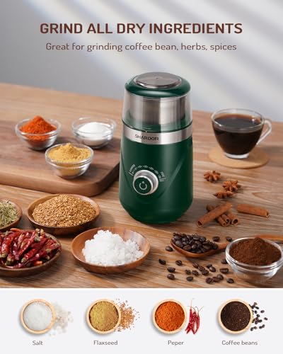 Electric Super Silent Blade Coffee Grinder (Green / 1 Bowl)