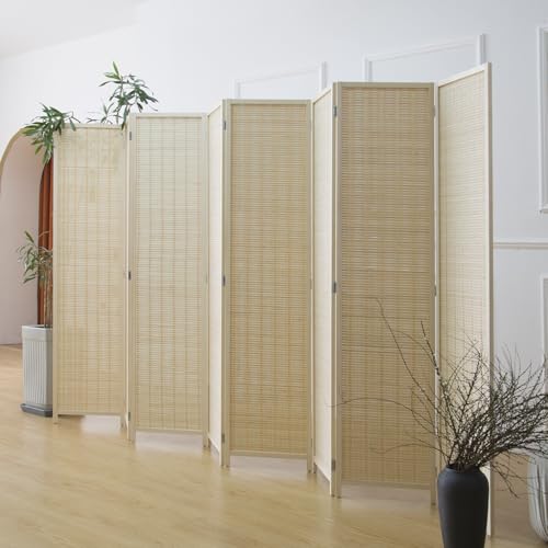 8 Panel Bamboo Room Divider (Beige / 8 Panel)