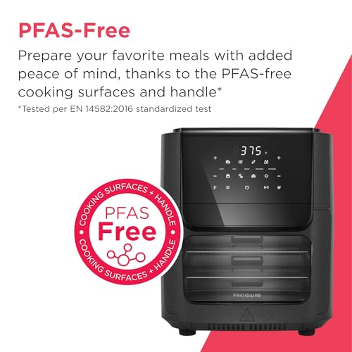 5-in-1 Air Fryer Combo Oven with Viewing Window, Large 12.6 QT Capacity, Digital Display, 5 Cooking Modes, 7 Recipe Presets, Automatic Shake Reminder, PFAS-Free Cooking Surfaces, Black (5-1 Air Fryer)