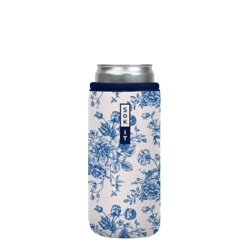 CanSok Sleeve for Beer & Soda Insulated Neoprene Cover (Like Fine China / 12oz Slim Can Sleeve)