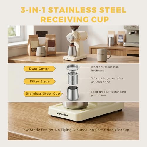 Electric Burr Coffee Grinder (Creamy White)