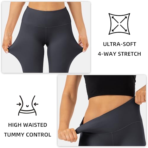 High Waist Butt Lifting Leggings for Women Buttery Soft Breathable Yoga Pants with Hidden Pocket Tummy Control Gym Dark Grey (X-Large / Dark Grey)