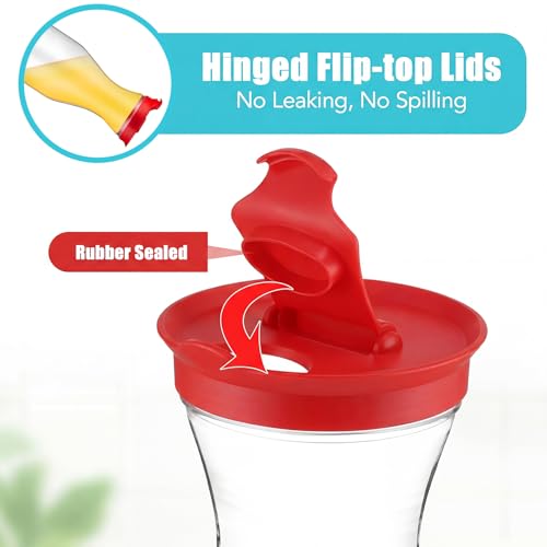 24 Pcs Plastic Water Carafe with Lid 32 Oz Clear (Rainbow Color Cap)