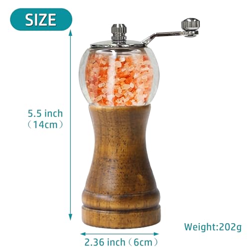 Salt and Pepper Grinder Set (2 Pieces-6 in-Black)