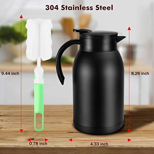 Stainless Steel Thermal Coffee Carafe Dispenser (40oz,Black / 40 Ounces)