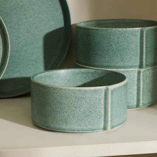 Bao 12 Piece Dinnerware Set Stoneware (Green / 12-Piece - Service for 4)